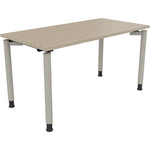 Neutralware Schreibtisch all in one 1.400 x 680-820 x 700 mm (B x H x T) Vierfuß Rundrohr eiche natur – Produktbild 2
