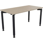 Schreibtisch all in one 1.400 x 680-820 x 700 mm (B x H x T) Vierfuß Rundrohr eiche natur