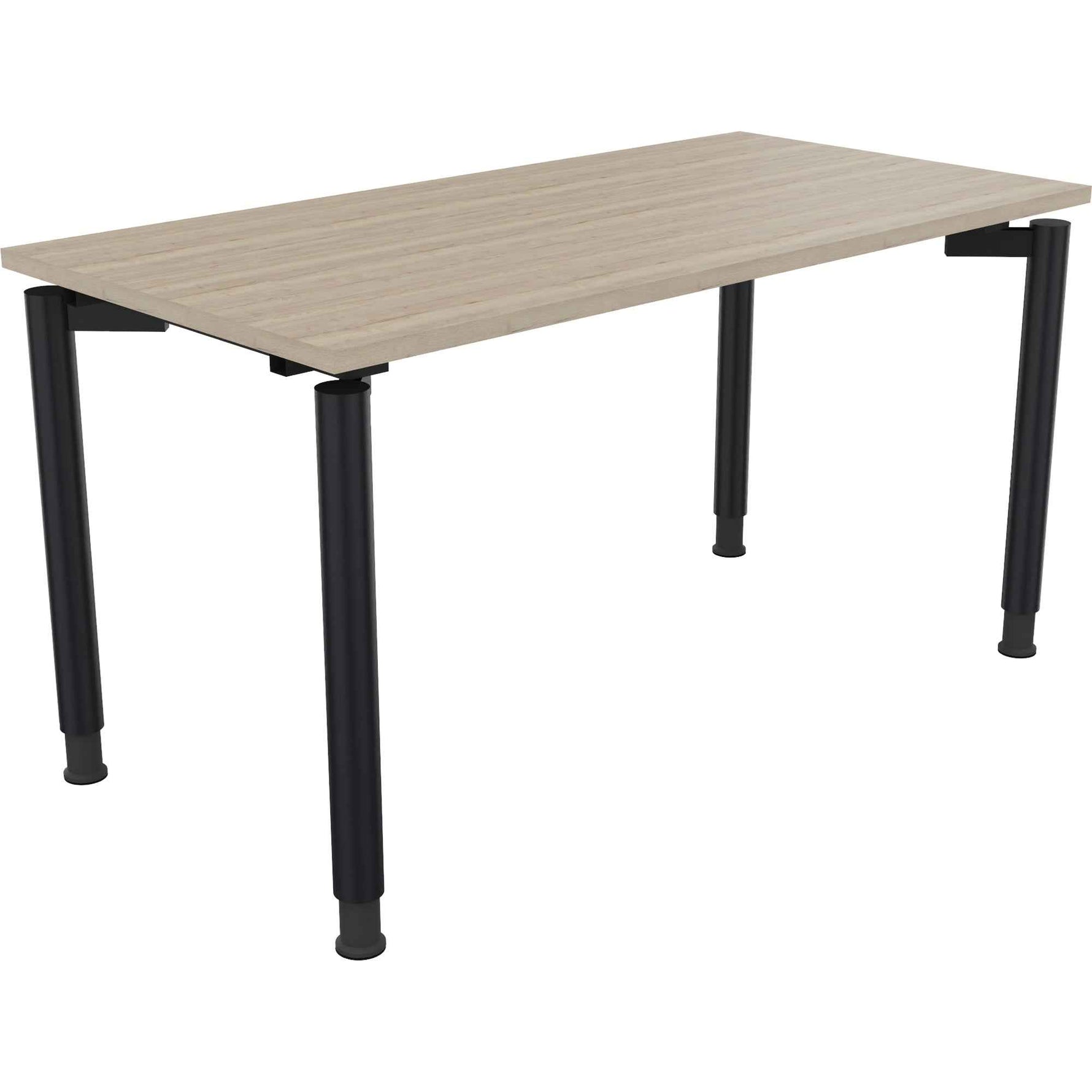 Schreibtisch all in one 1.400 x 680-820 x 700 mm (B x H x T) Vierfuß Rundrohr eiche natur