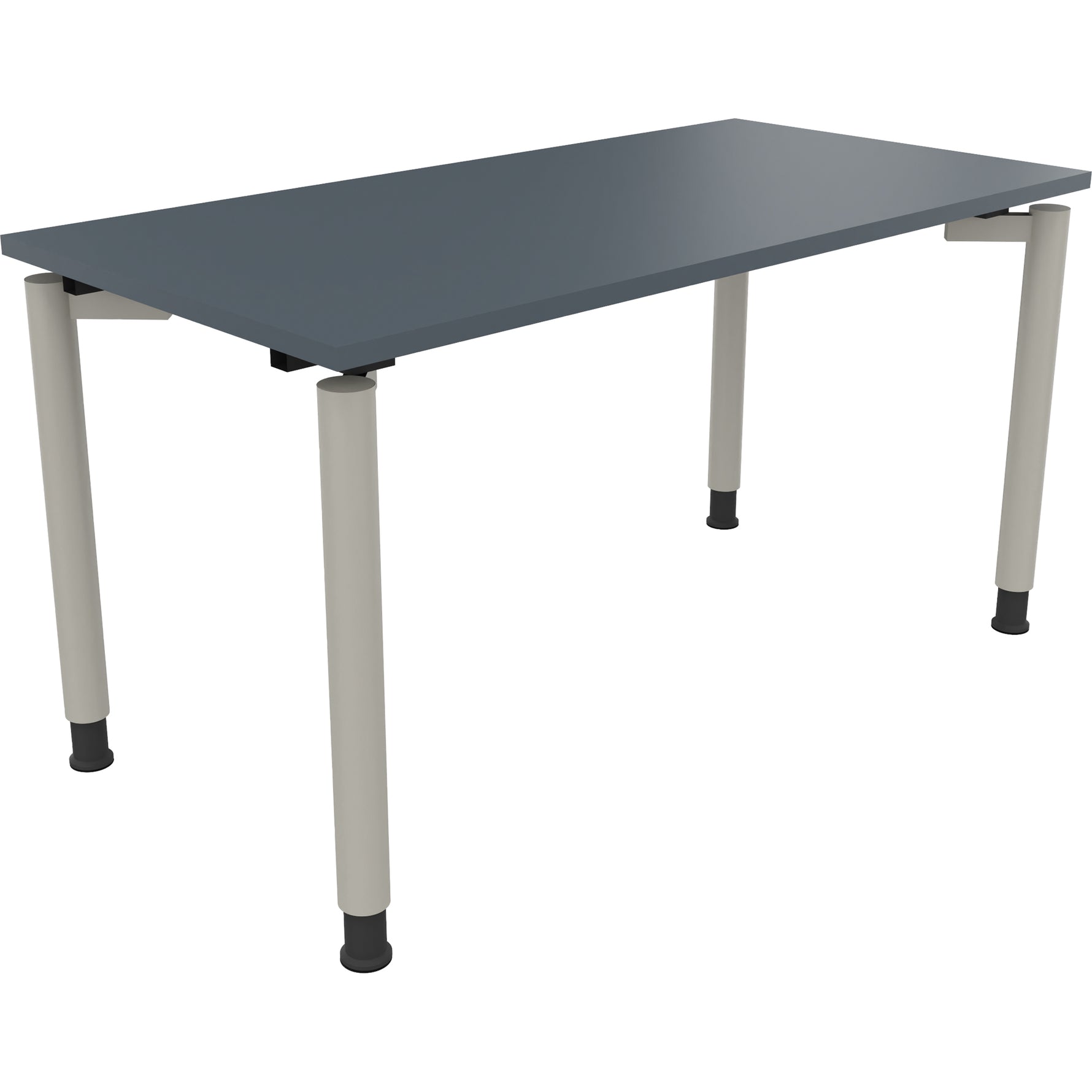 Neutralware Schreibtisch all in one 1.400 x 680-820 x 700 mm (B x H x T) Vierfuß Rundrohr lavagrau – Produktbild 2