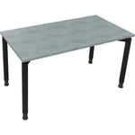 Neutralware Schreibtisch all in one 1.400 x 680-820 x 700 mm (B x H x T) Vierfuß Rundrohr beton hell