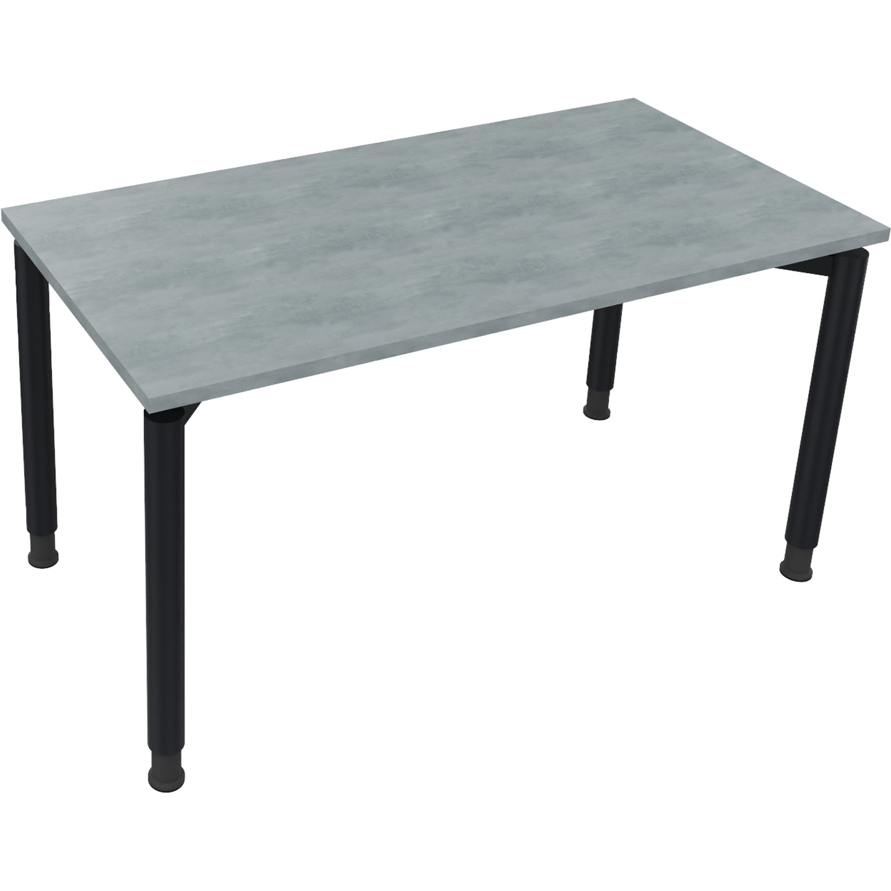Neutralware Schreibtisch all in one 1.400 x 680-820 x 700 mm (B x H x T) Vierfuß Rundrohr beton hell