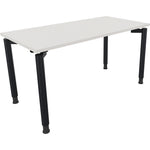 Neutralware Schreibtisch all in one 1.400 x 680-820 x 700 mm (B x H x T) Vierfuß Rundrohr diamant weiß