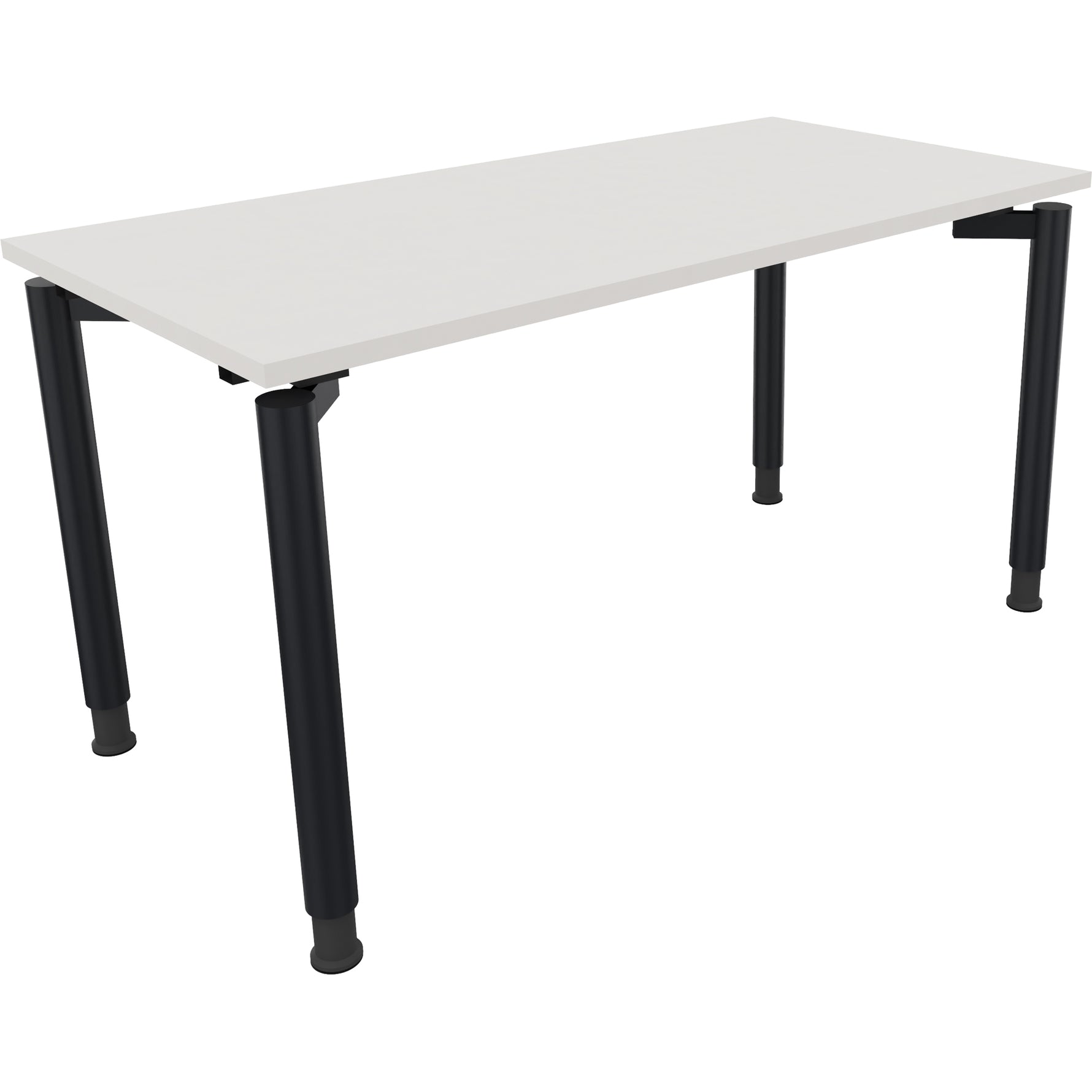 Neutralware Schreibtisch all in one 1.400 x 680-820 x 700 mm (B x H x T) Vierfuß Rundrohr diamant weiß