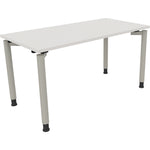 Neutralware Schreibtisch all in one 1.400 x 680-820 x 700 mm (B x H x T) Vierfuß Rundrohr diamant weiß – Produktbild 2