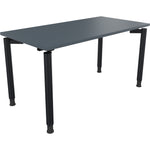 Neutralware Schreibtisch all in one 1.400 x 680-820 x 700 mm (B x H x T) Vierfuß Rundrohr lavagrau