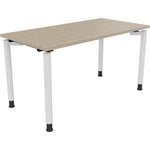 Neutralware Schreibtisch all in one 1.400 x 680-820 x 700 mm (B x H x T) Vierfuß Rundrohr eiche natur – Produktbild 3