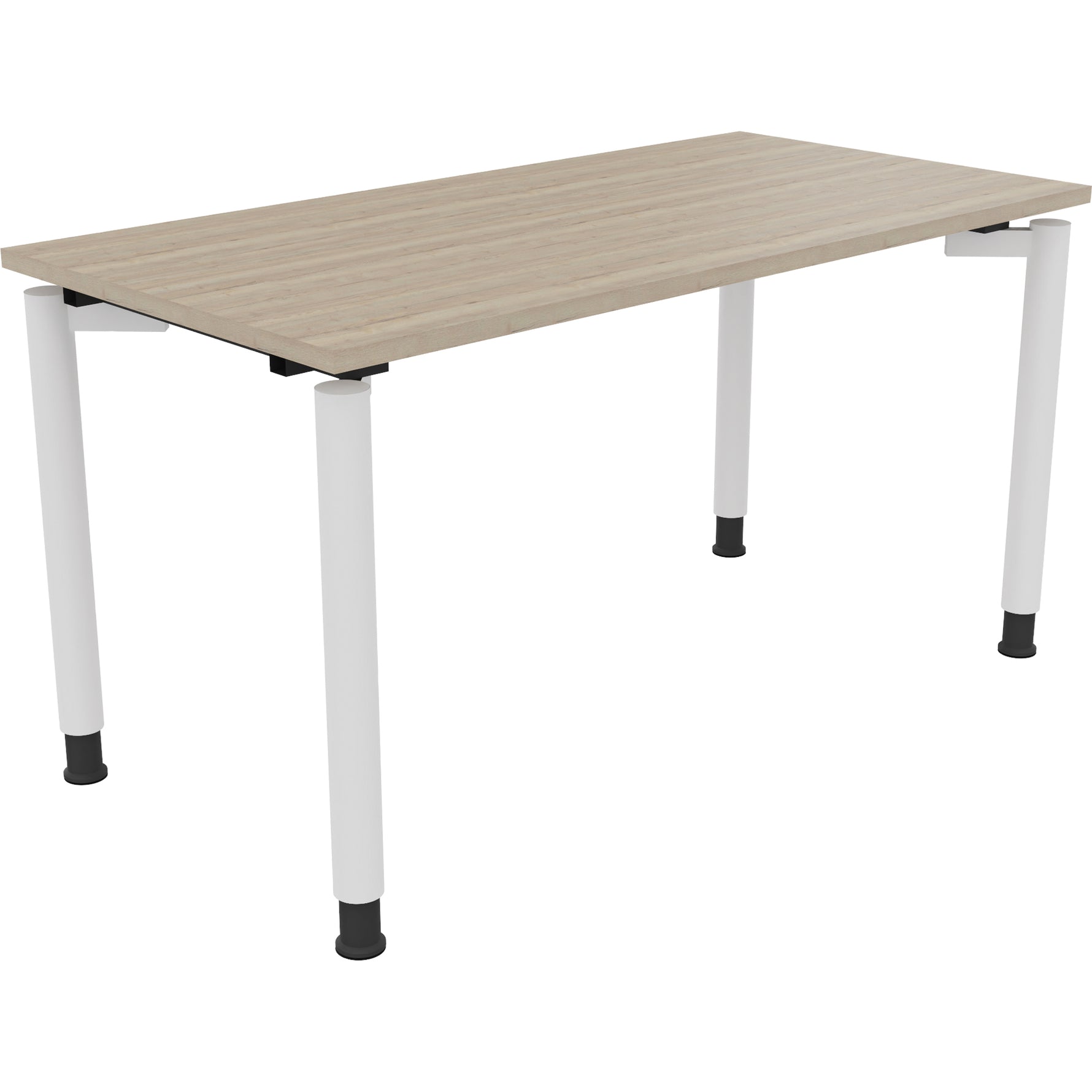 Neutralware Schreibtisch all in one 1.400 x 680-820 x 700 mm (B x H x T) Vierfuß Rundrohr eiche natur – Produktbild 3