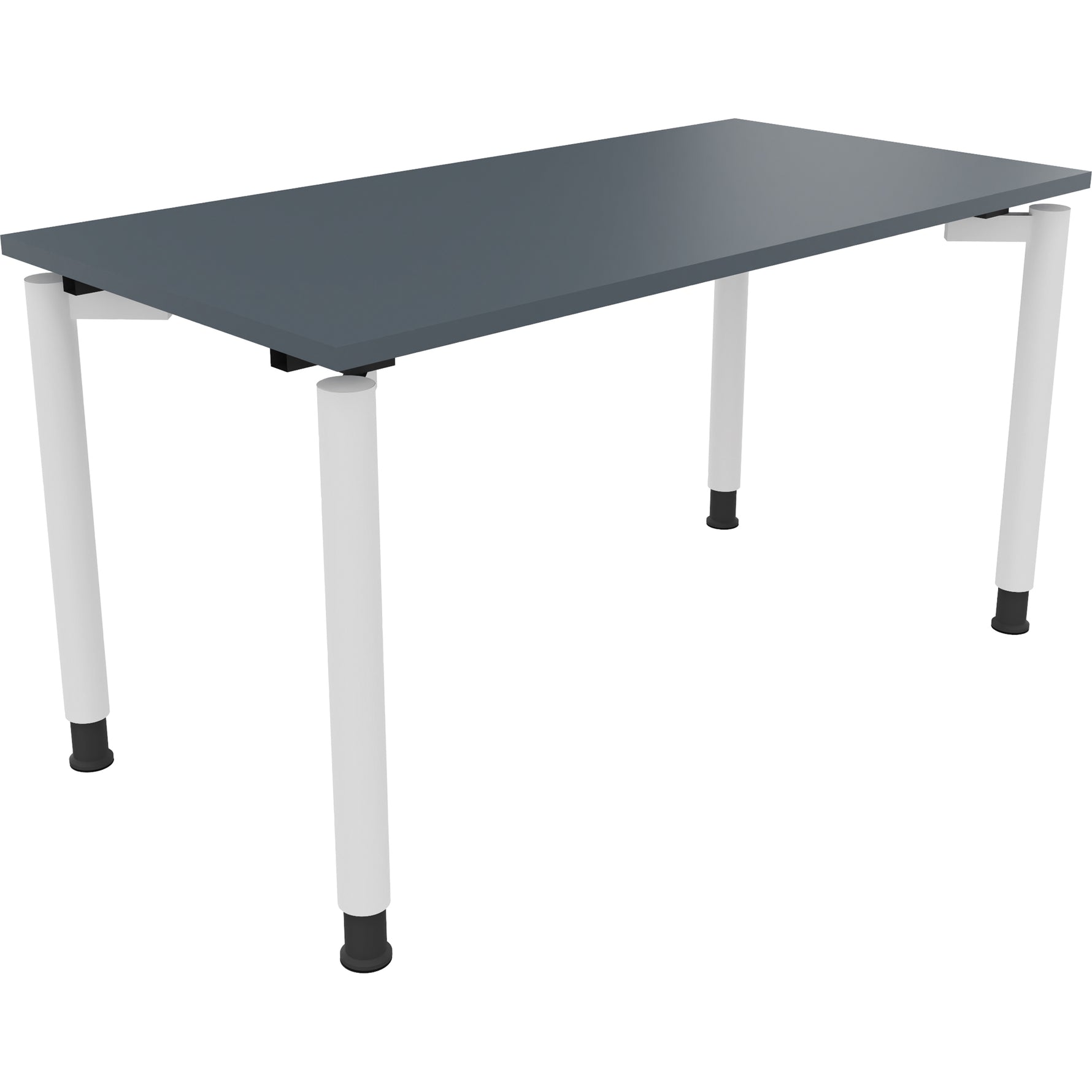 Neutralware Schreibtisch all in one 1.400 x 680-820 x 700 mm (B x H x T) Vierfuß Rundrohr lavagrau – Produktbild 3