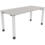 Neutralware Schreibtisch all in one 1.600 x 680-820 x 700 mm (B x H x T) Vierfuß Quadratrohr lichtgrau – Produktbild 3