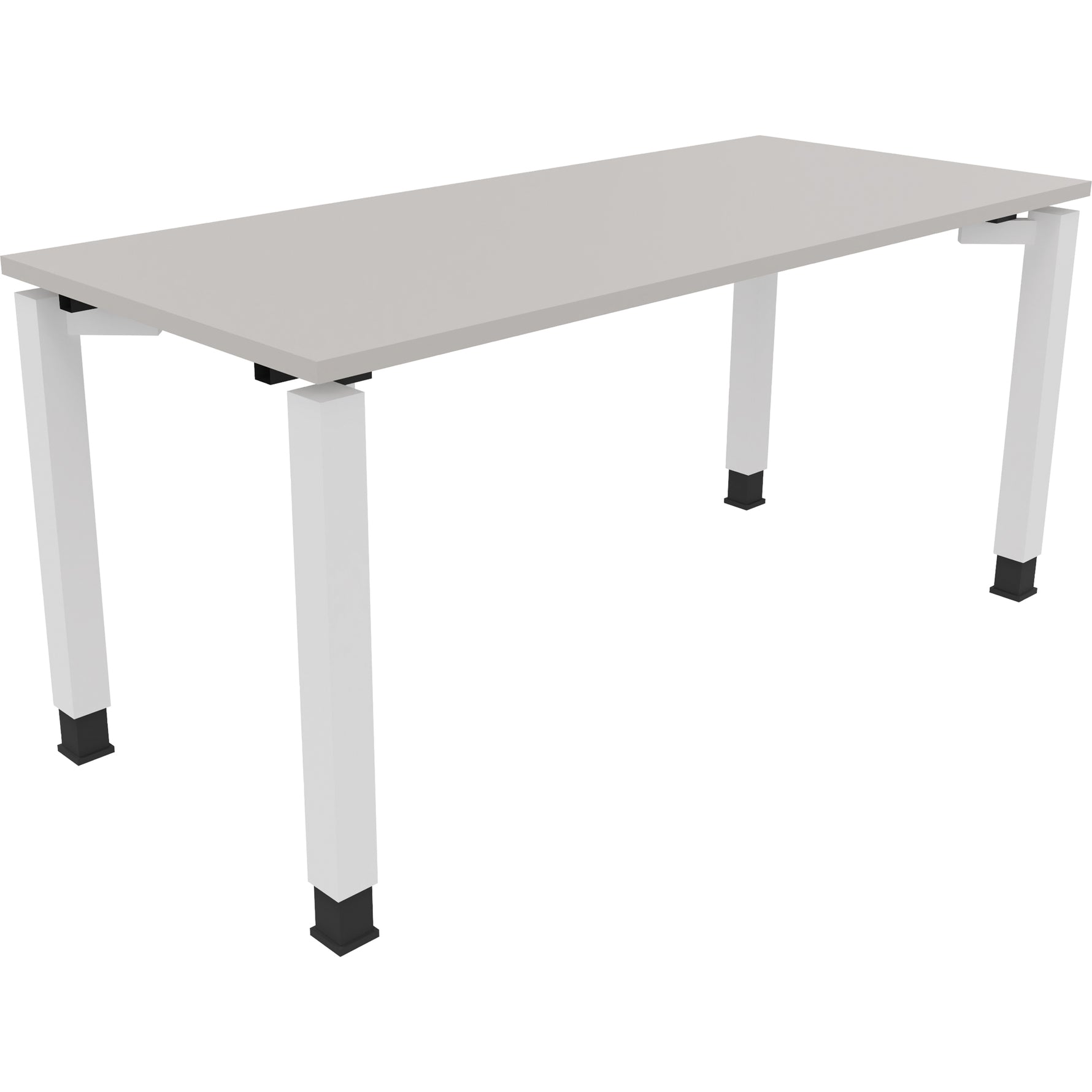 Neutralware Schreibtisch all in one 1.600 x 680-820 x 700 mm (B x H x T) Vierfuß Quadratrohr lichtgrau – Produktbild 3