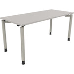 Neutralware Schreibtisch all in one 1.600 x 680-820 x 700 mm (B x H x T) Vierfuß Rundrohr lichtgrau – Produktbild 2