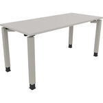 Neutralware Schreibtisch all in one 1.600 x 680-820 x 700 mm (B x H x T) Vierfuß Quadratrohr lichtgrau – Produktbild 2