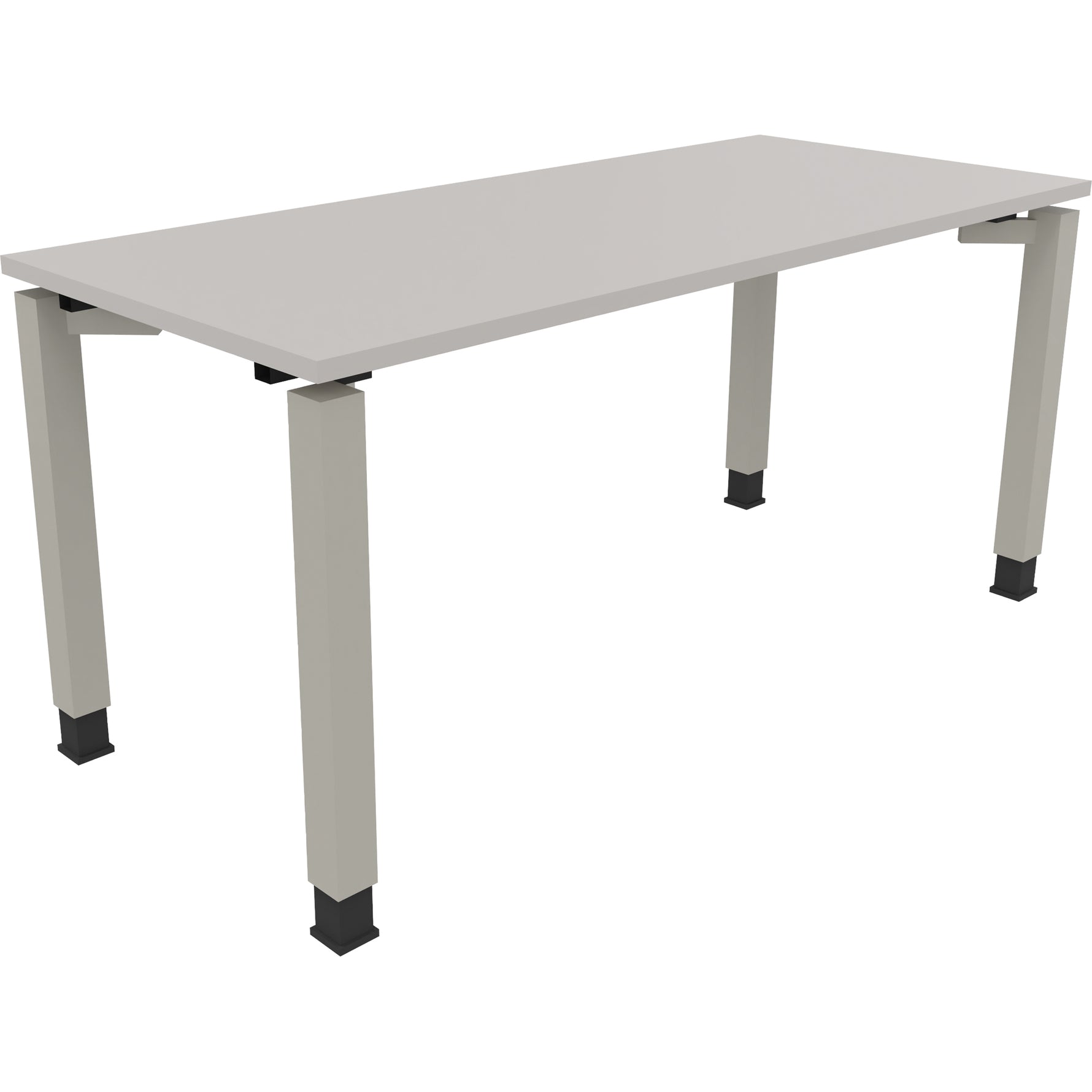Neutralware Schreibtisch all in one 1.600 x 680-820 x 700 mm (B x H x T) Vierfuß Quadratrohr lichtgrau – Produktbild 2