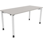 Neutralware Schreibtisch all in one 1.600 x 680-820 x 700 mm (B x H x T) Vierfuß Rundrohr lichtgrau – Produktbild 3