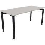 Neutralware Schreibtisch all in one 1.600 x 680-820 x 700 mm (B x H x T) Vierfuß Rundrohr lichtgrau