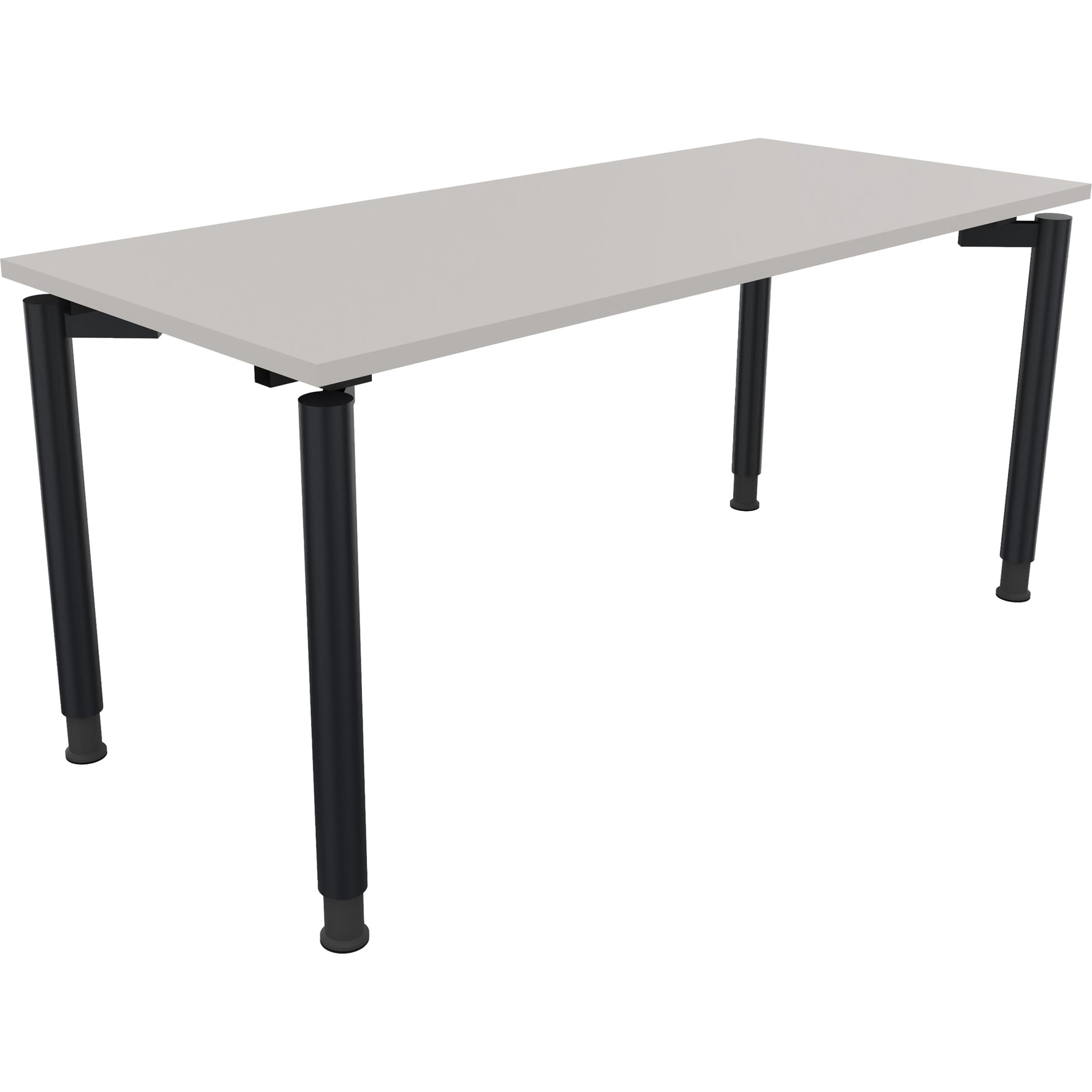 Neutralware Schreibtisch all in one 1.600 x 680-820 x 700 mm (B x H x T) Vierfuß Rundrohr lichtgrau