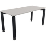 Neutralware Schreibtisch all in one 1.600 x 680-820 x 700 mm (B x H x T) Vierfuß Quadratrohr lichtgrau