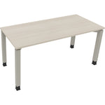 Neutralware Schreibtisch all in one 1.600 x 680-820 x 700 mm (B x H x T) Vierfuß Quadratrohr akazie hell – Produktbild 2