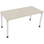 Neutralware Schreibtisch all in one 1.600 x 680-820 x 700 mm (B x H x T) Vierfuß Rundrohr akazie hell – Produktbild 3