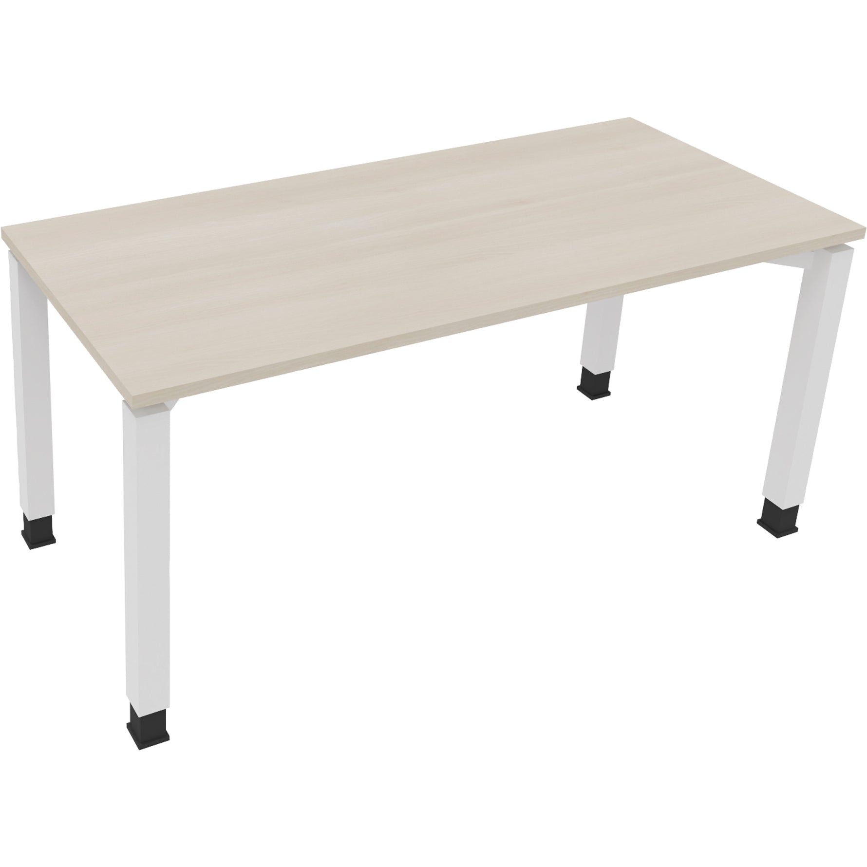 Neutralware Schreibtisch all in one 1.600 x 680-820 x 700 mm (B x H x T) Vierfuß Quadratrohr akazie hell – Produktbild 3