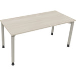 Neutralware Schreibtisch all in one 1.600 x 680-820 x 700 mm (B x H x T) Vierfuß Rundrohr akazie hell – Produktbild 2