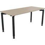 Neutralware Schreibtisch all in one 1.600 x 680-820 x 700 mm (B x H x T) Vierfuß Rundrohr eiche natur