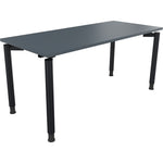 Neutralware Schreibtisch all in one 1.600 x 680-820 x 700 mm (B x H x T) Vierfuß Rundrohr lavagrau