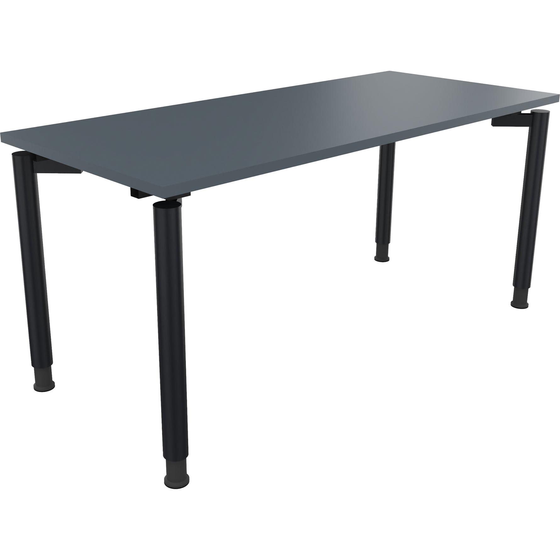 Neutralware Schreibtisch all in one 1.600 x 680-820 x 700 mm (B x H x T) Vierfuß Rundrohr lavagrau