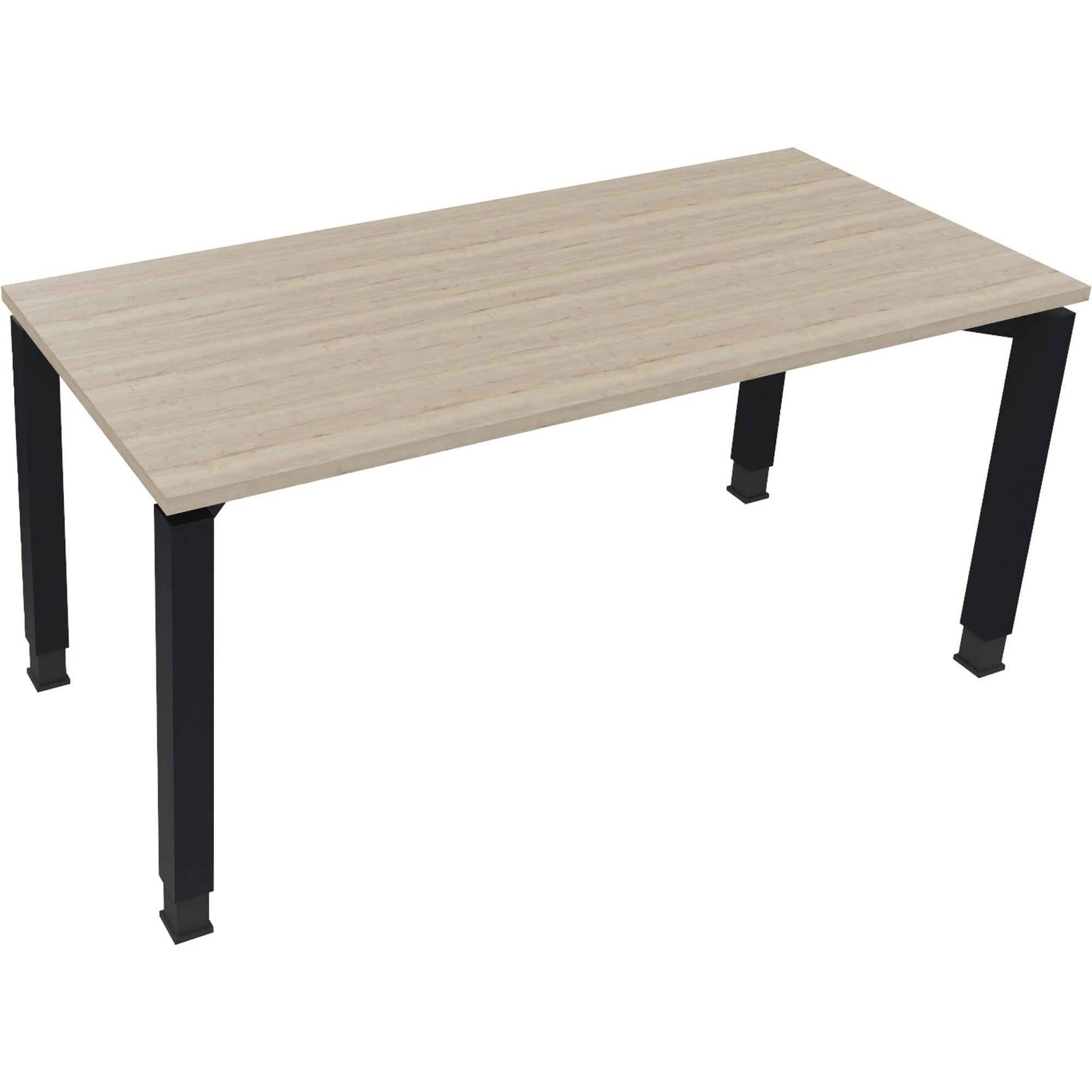 Schreibtisch all in one 1.600 x 680-820 x 700 mm (B x H x T) Vierfuß Quadratrohr eiche natur