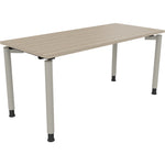 Neutralware Schreibtisch all in one 1.600 x 680-820 x 700 mm (B x H x T) Vierfuß Rundrohr eiche natur – Produktbild 2