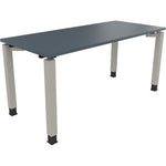 Neutralware Schreibtisch all in one 1.600 x 680-820 x 700 mm (B x H x T) Vierfuß Quadratrohr lavagrau – Produktbild 2