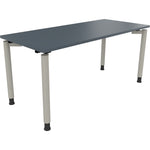 Neutralware Schreibtisch all in one 1.600 x 680-820 x 700 mm (B x H x T) Vierfuß Rundrohr lavagrau – Produktbild 2