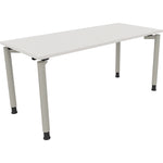 Neutralware Schreibtisch all in one 1.600 x 680-820 x 700 mm (B x H x T) Vierfuß Rundrohr diamant weiß – Produktbild 2