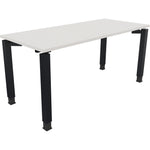 Neutralware Schreibtisch all in one 1.600 x 680-820 x 700 mm (B x H x T) Vierfuß Quadratrohr diamant weiß