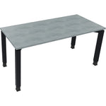 Neutralware Schreibtisch all in one 1.600 x 680-820 x 700 mm (B x H x T) Vierfuß Quadratrohr beton hell