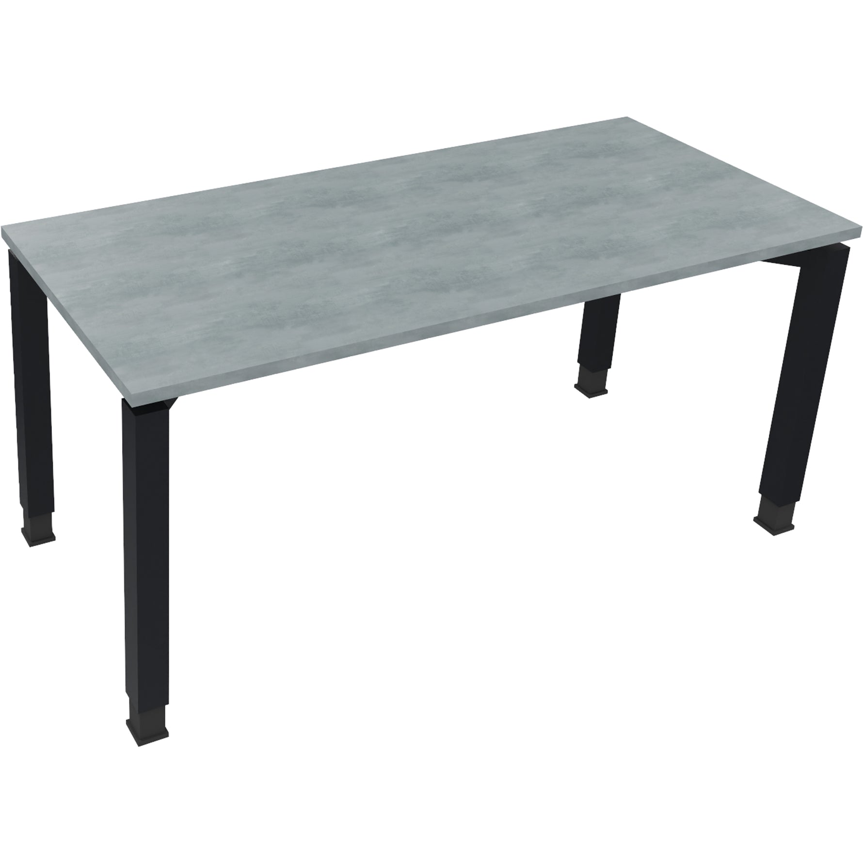 Neutralware Schreibtisch all in one 1.600 x 680-820 x 700 mm (B x H x T) Vierfuß Quadratrohr beton hell