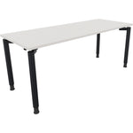 Neutralware Schreibtisch all in one 1.800 x 680-820 x 700 mm (B x H x T) Vierfuß Rundrohr diamant weiß