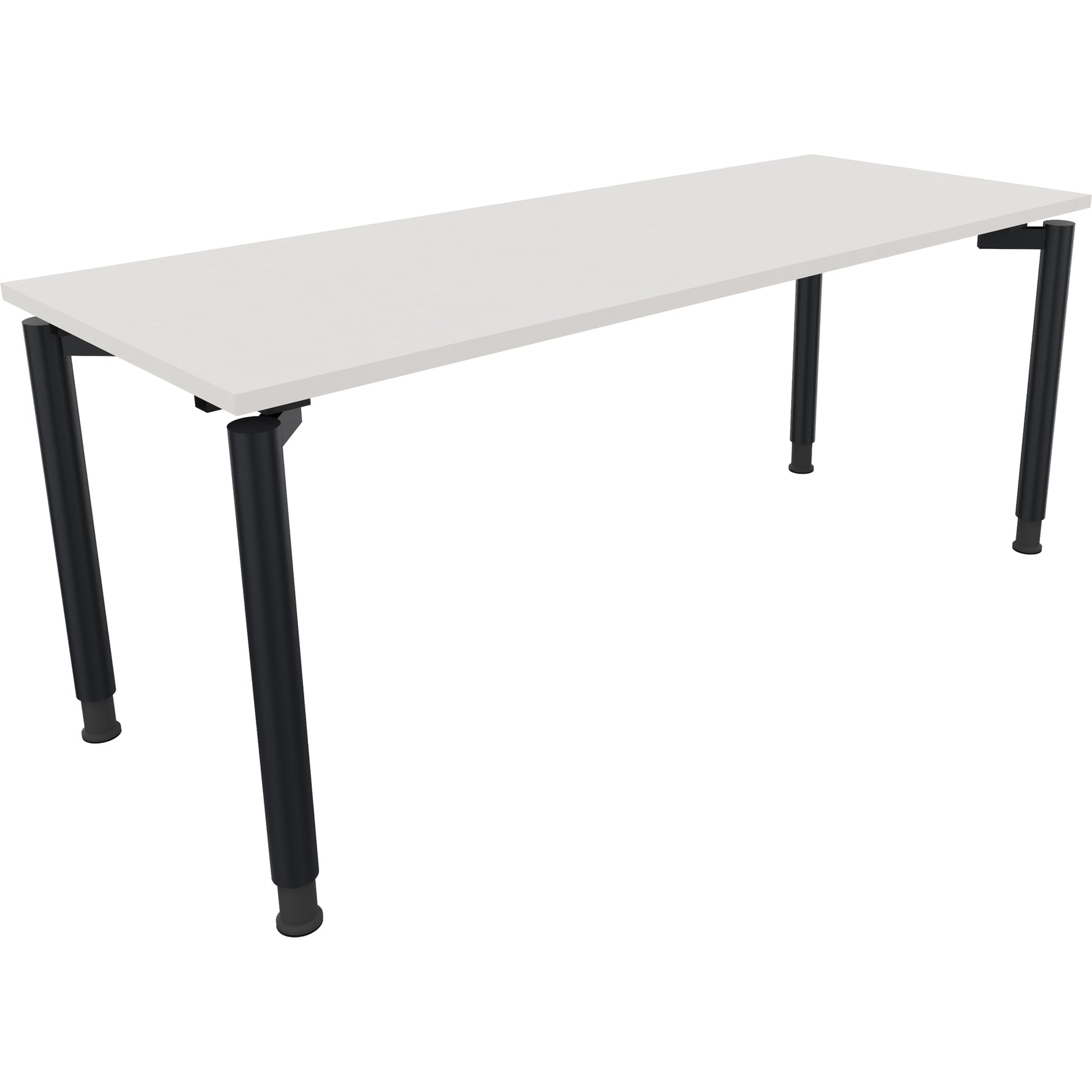 Neutralware Schreibtisch all in one 1.800 x 680-820 x 700 mm (B x H x T) Vierfuß Rundrohr diamant weiß