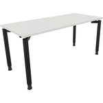 Neutralware Schreibtisch all in one 1.600 x 680-820 x 700 mm (B x H x T) Vierfuß Rundrohr diamant weiß