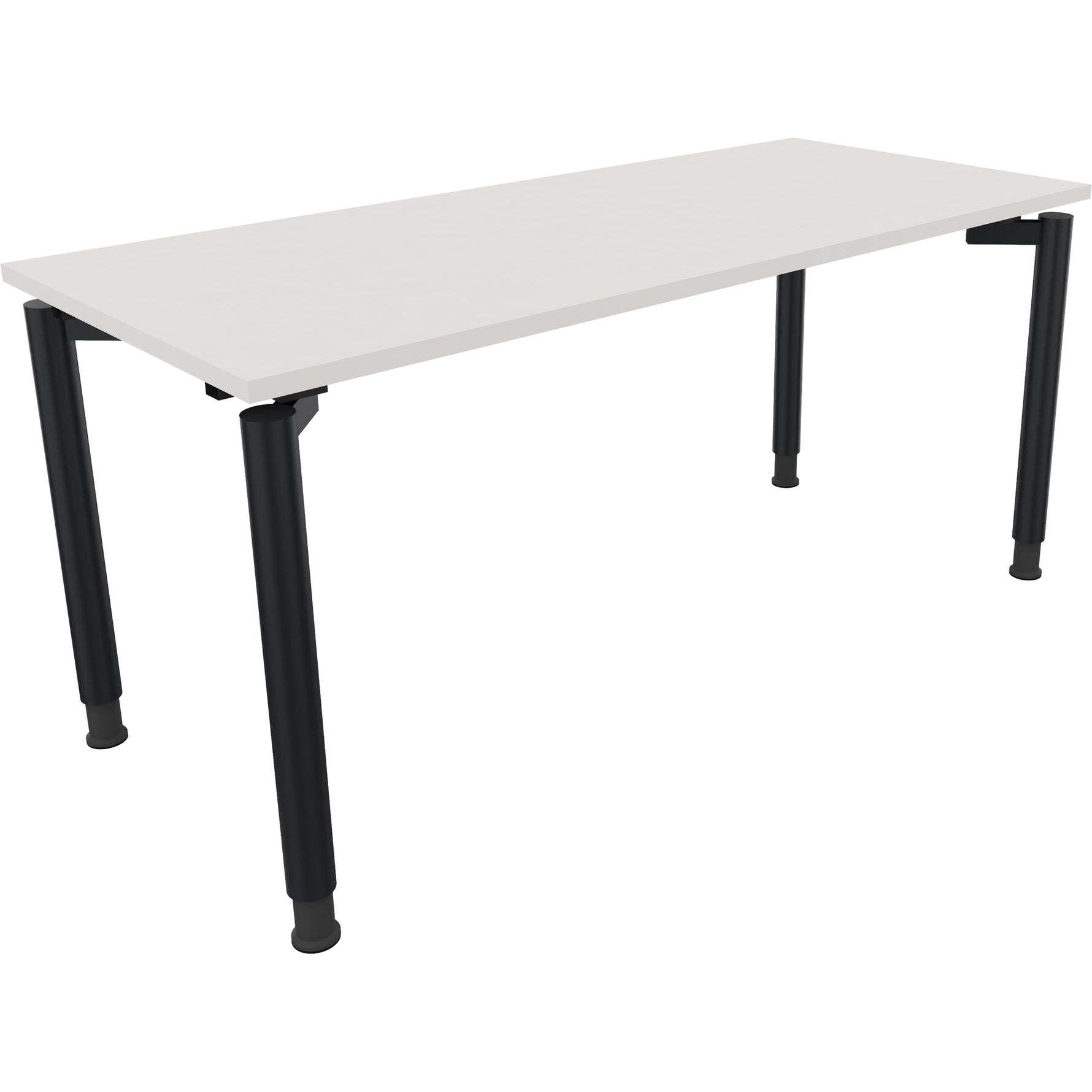 Neutralware Schreibtisch all in one 1.600 x 680-820 x 700 mm (B x H x T) Vierfuß Rundrohr diamant weiß