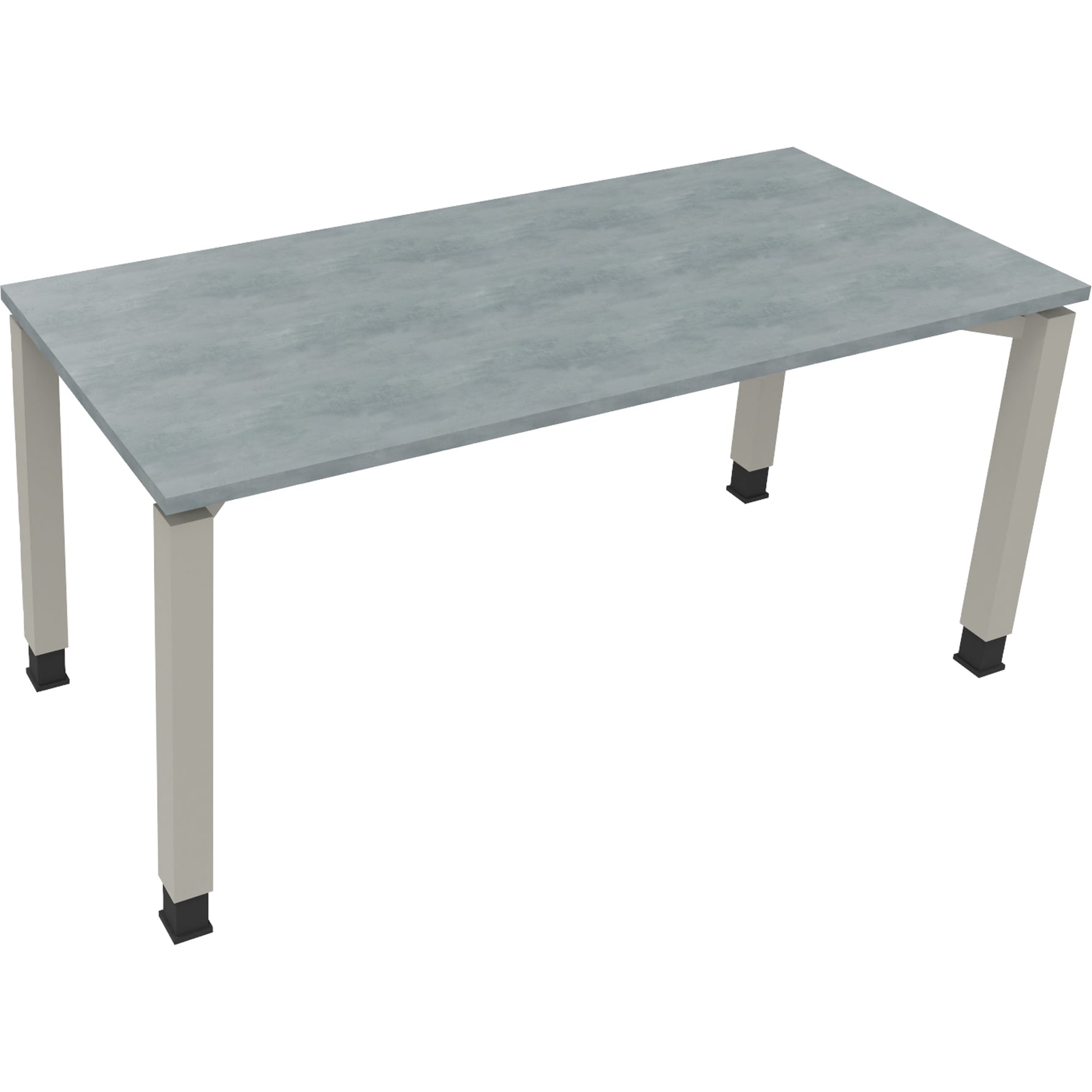 Neutralware Schreibtisch all in one 1.600 x 680-820 x 700 mm (B x H x T) Vierfuß Quadratrohr beton hell – Produktbild 2