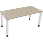 Schreibtisch all in one 1.600 x 680-820 x 700 mm (B x H x T) Vierfuß Quadratrohr eiche natur