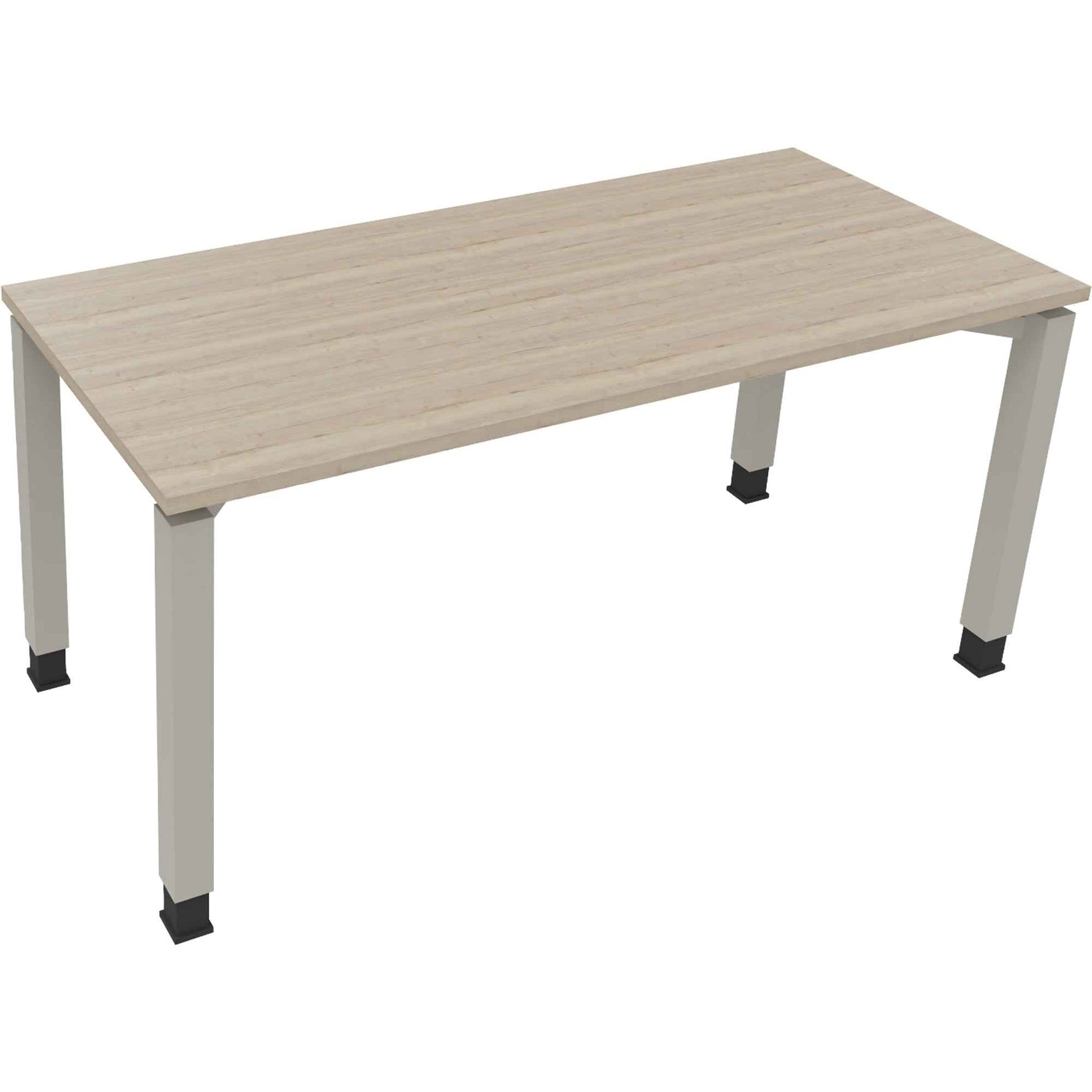 Schreibtisch all in one 1.600 x 680-820 x 700 mm (B x H x T) Vierfuß Quadratrohr eiche natur
