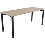 Neutralware Schreibtisch all in one 1.800 x 680-820 x 700 mm (B x H x T) Vierfuß Rundrohr eiche natur – Produktbild 2
