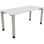 Neutralware Schreibtisch all in one 1.600 x 680-820 x 700 mm (B x H x T) Vierfuß Quadratrohr diamant weiß – Produktbild