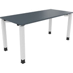 Neutralware Schreibtisch all in one 1.600 x 680-820 x 700 mm (B x H x T) Vierfuß Quadratrohr lavagrau – Produktbild 3