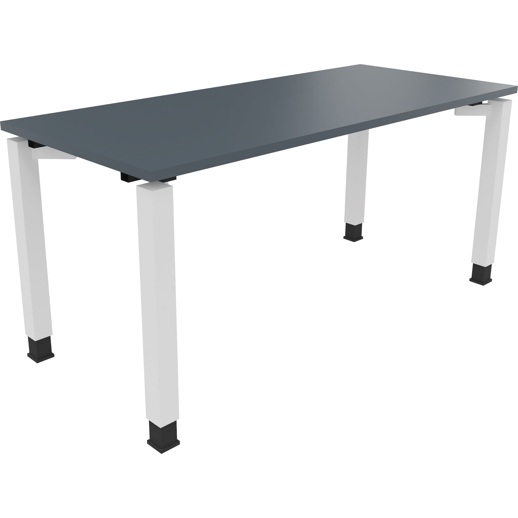 Neutralware Schreibtisch all in one 1.600 x 680-820 x 700 mm (B x H x T) Vierfuß Quadratrohr lavagrau – Produktbild 3