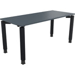 Neutralware Schreibtisch all in one 1.600 x 680-820 x 700 mm (B x H x T) Vierfuß Quadratrohr lavagrau