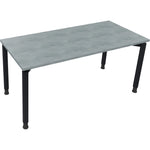Neutralware Schreibtisch all in one 1.600 x 680-820 x 700 mm (B x H x T) Vierfuß Rundrohr beton hell